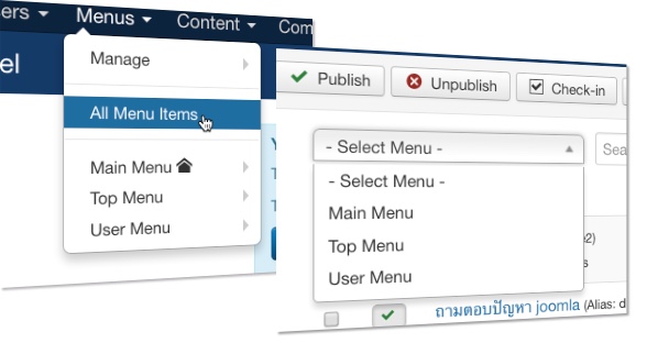 joomla36 update all menu item