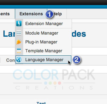  ไปที่ Extensions >> Language Manager
