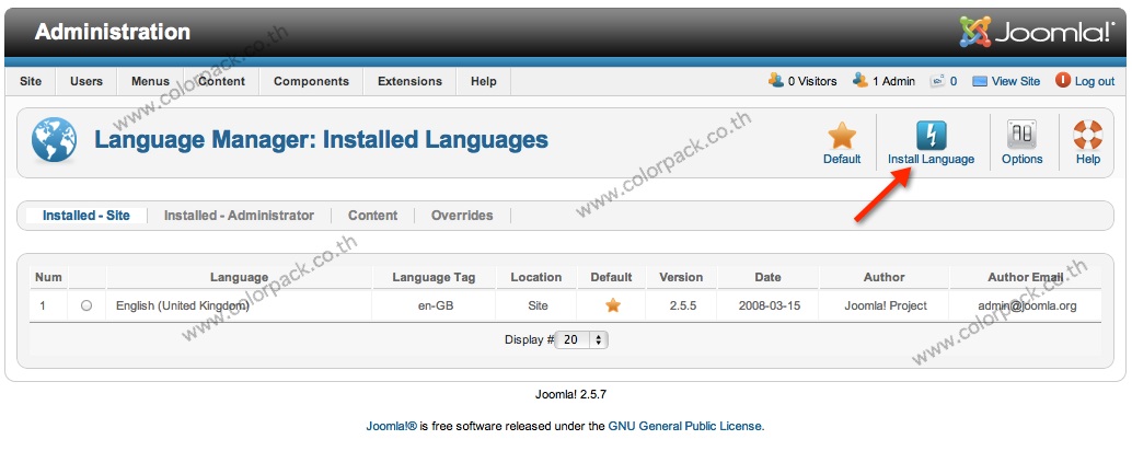 Joomla 2.5.7 ออกแล้ว เพิ่มความสามารถใหม่ เกี่ยวกับภาษา