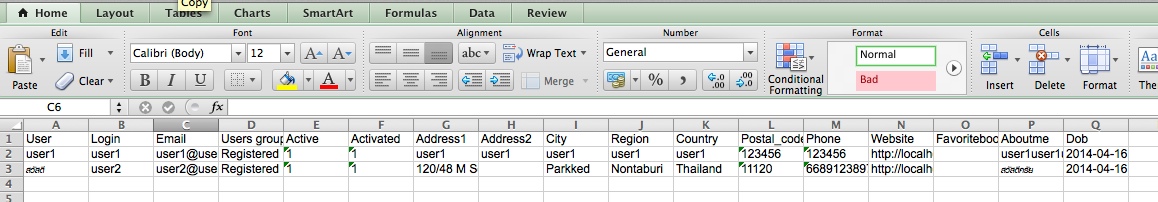 joomla user export excel