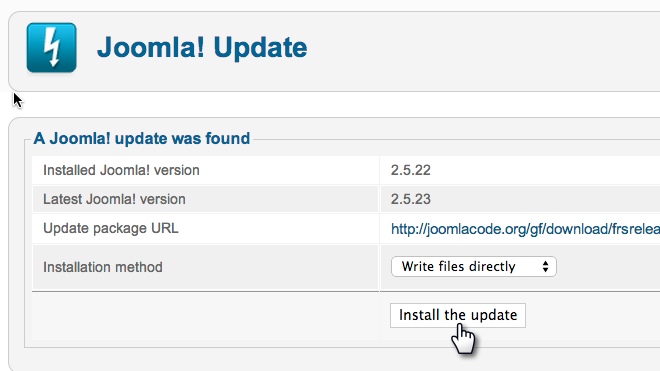 joomla 2.5.23 update