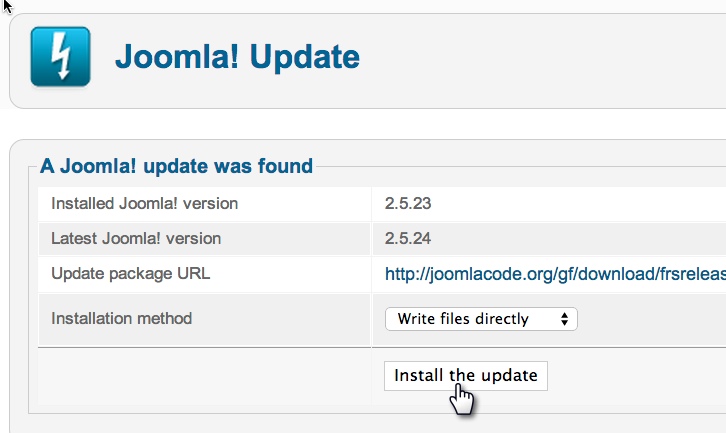 joomla 2.5.24 อัพเดต