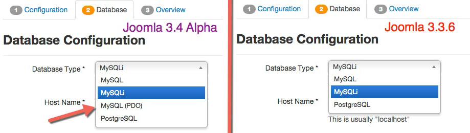 หน้าการติดตั้ง มี  Mysql PDO เพิ่มขึ้นมา 