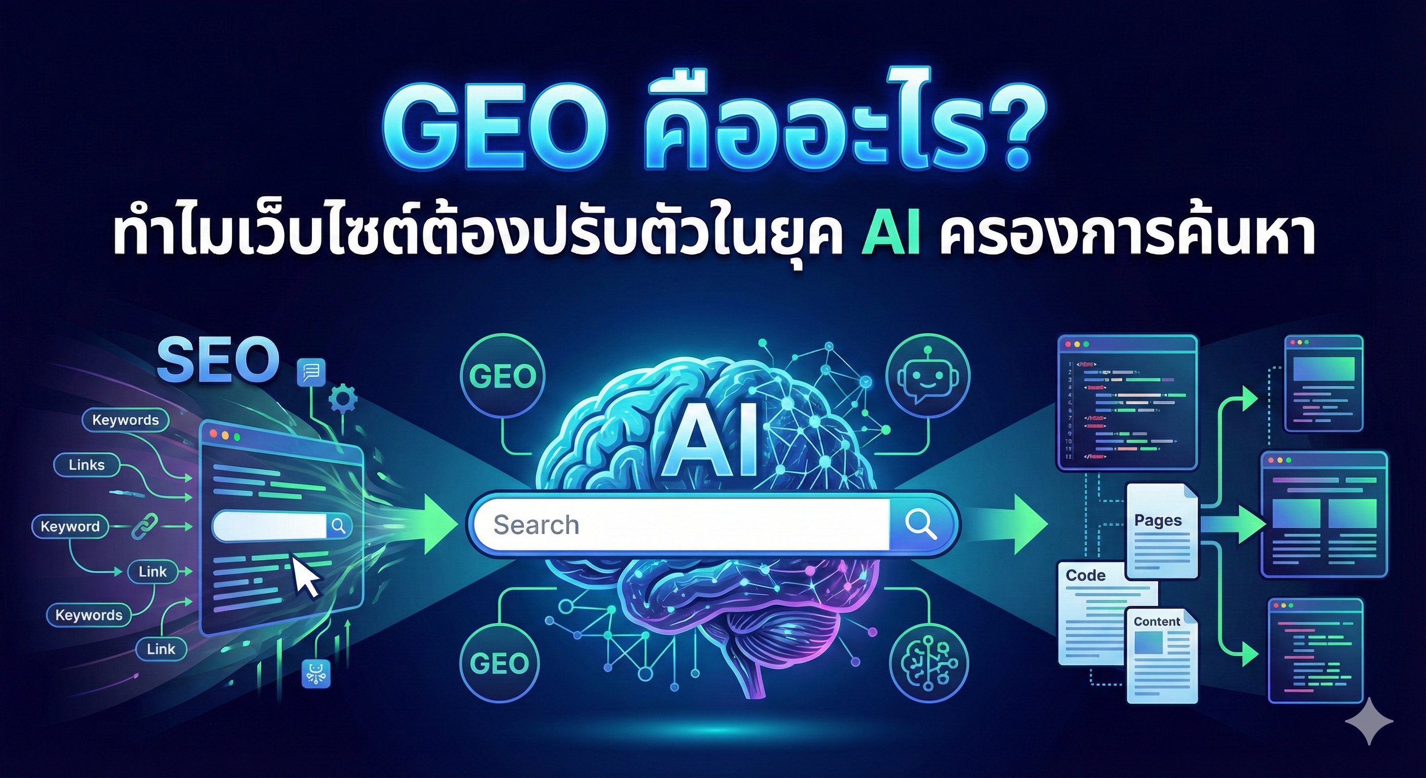 GEO คืออะไร? ทำไมเว็บไซต์ต้องปรับตัวในยุค AI ครองการค้นหา